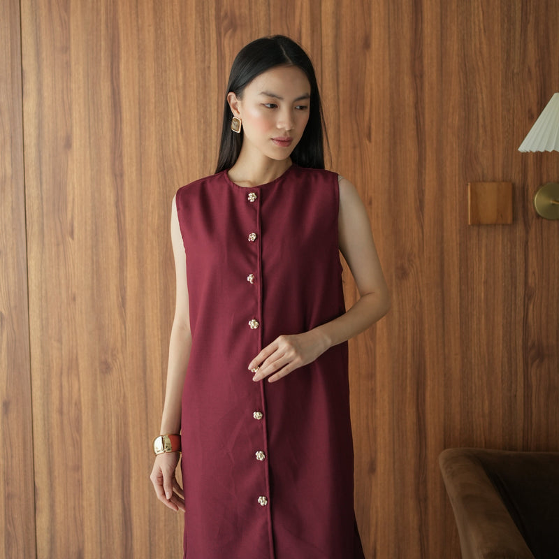 Fukui Burgundy Dress